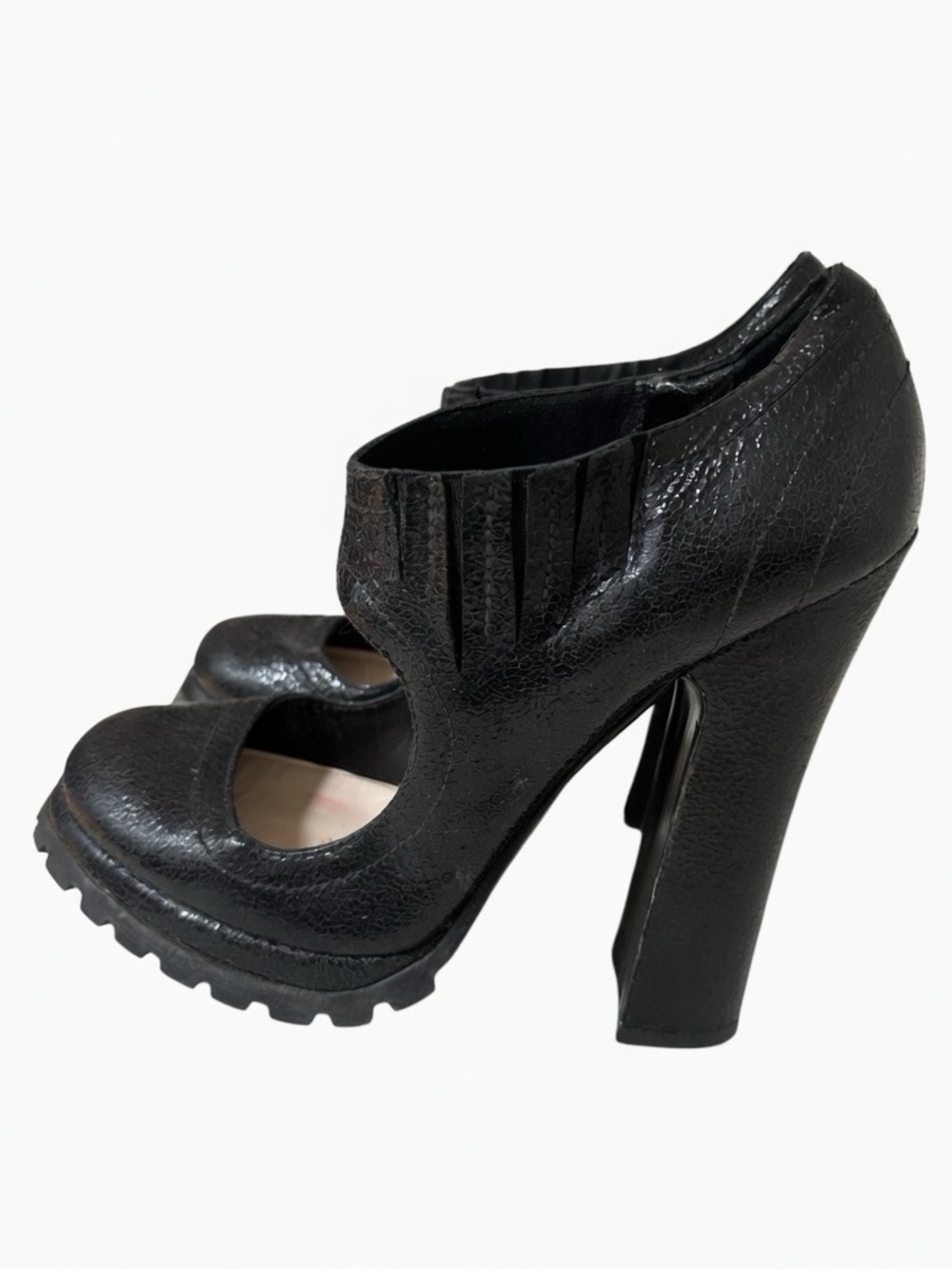 Vintage PRADA Circa 1990’s Black Leather Mary Jane Platform Pumps!
Never Worn!! - Picture 6 of 9